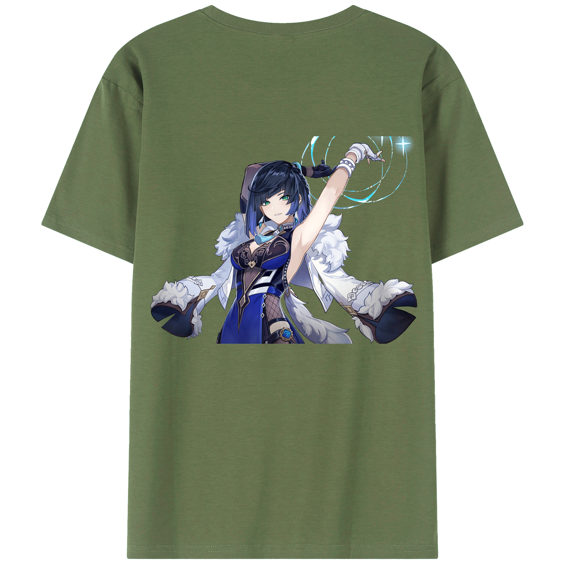 げんし神 夜兰 やらん genshin Yaran 綿100％ メンズ半袖Tシャツ（バックプリント） 通気性